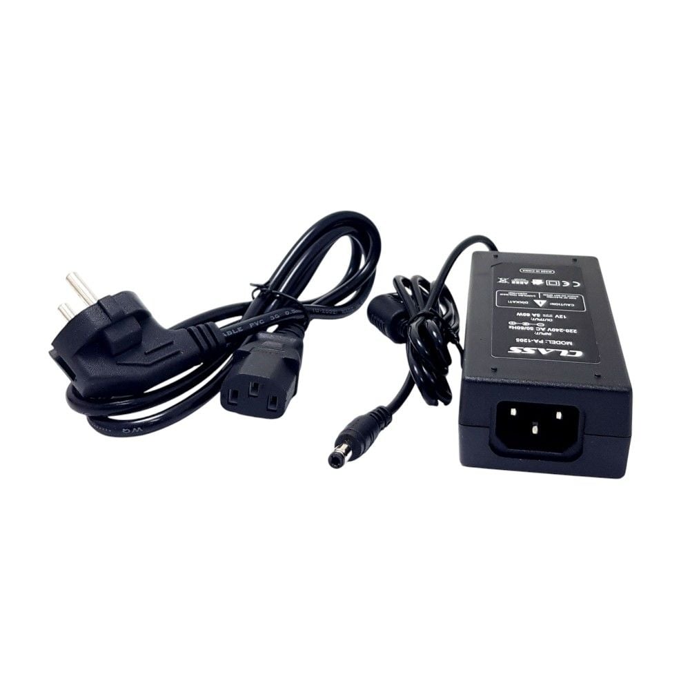 Class 12Volt 5Amper 60Watt Plastik Kasa Adaptör 5.5x2.5mm Jak Fişli