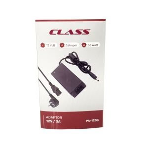 Class 12Volt 3Amper 36Watt Plastik Kasa Adaptör 5.5x2.5mm Jak Fişli