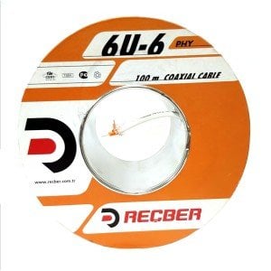 Reçber RG6U6 CU-CU Full Bakır 100Metre Anten Kablosu