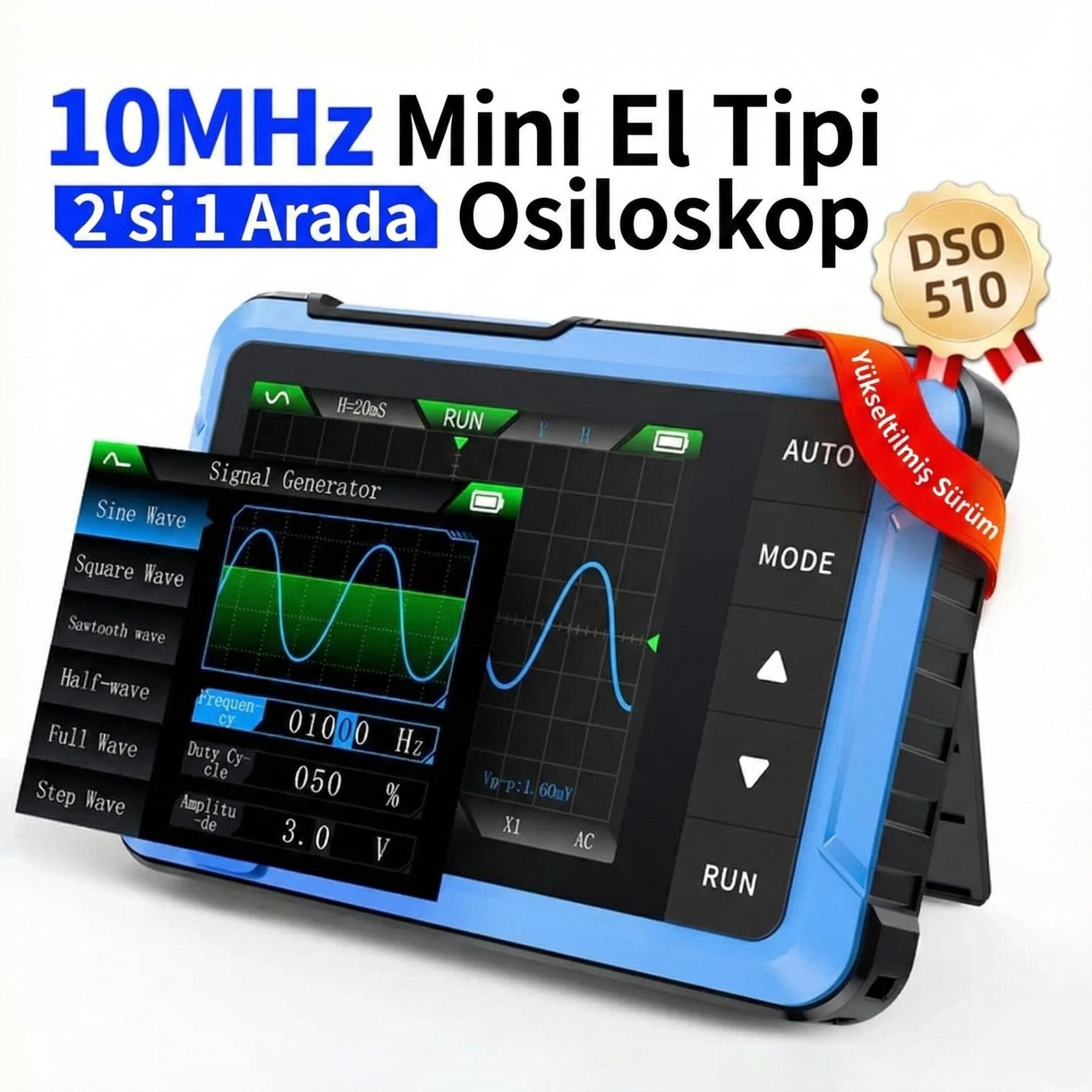 FNIRSI DSO510 2in1 Mini El Tipi Dijital Osiloskop Sinyal Jeneratörü
