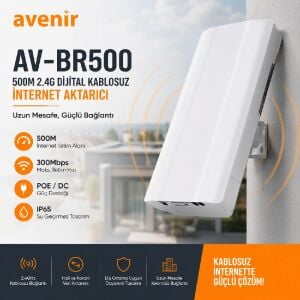 Avenir AV-BR500 2.4G Dijital Kablosuz İnternet Aktarıcı - TAKIM SET