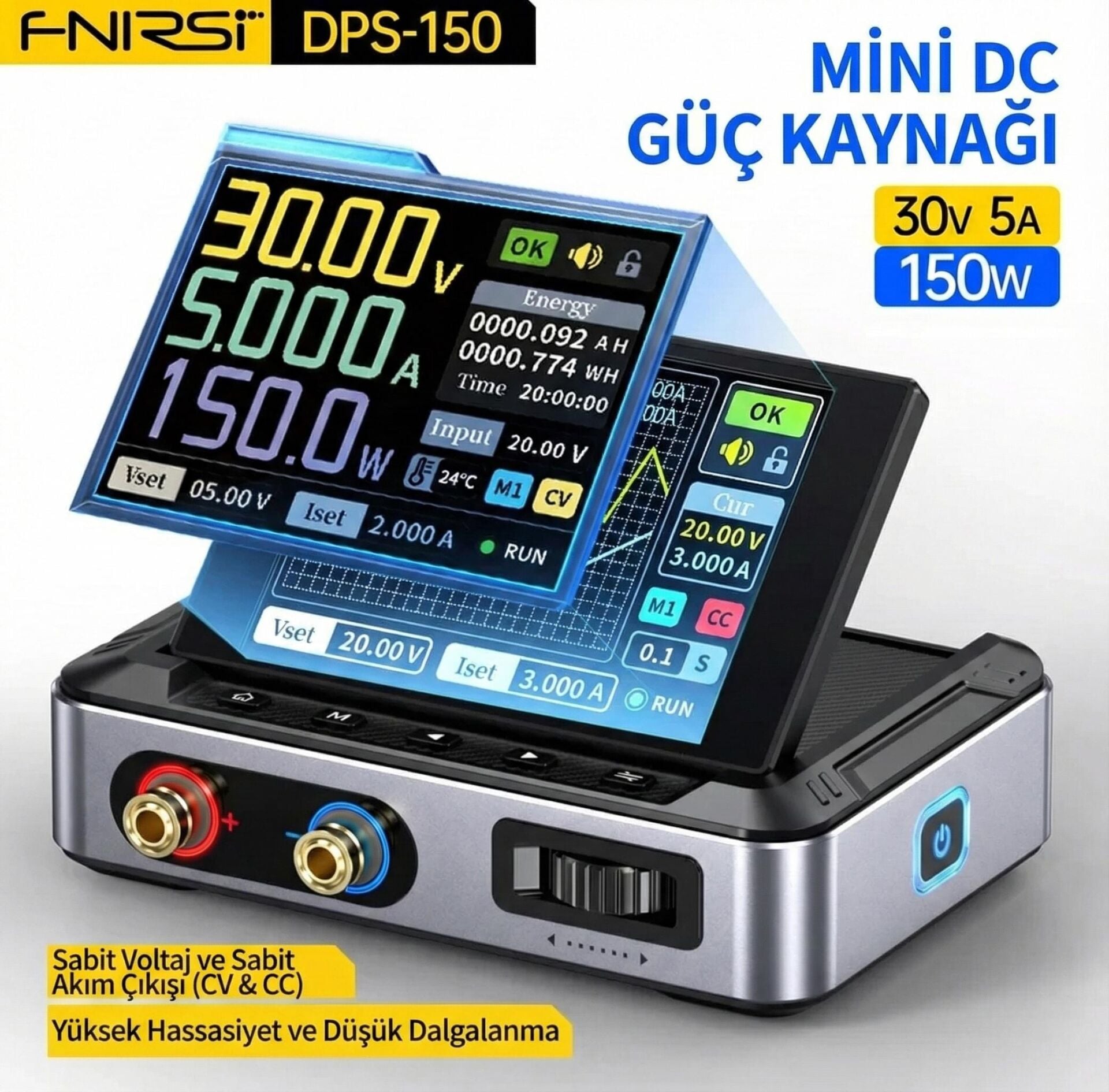 FNIRSI DPS-150 Programlanabilir Mini Taşınabilir DC Güç Kaynağı