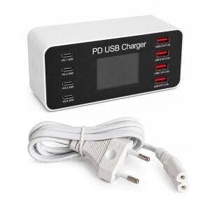 PowerMaster PM-26056 8 Port Dijital Şarj İstasyonu 4xUSB+4xPD