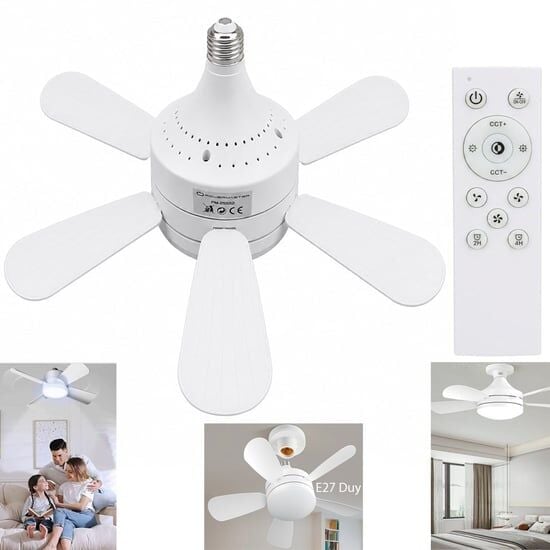 electroon Kumandalı 3 Hız Kademeli E27 Duy 2000 Lümen 3 Renk Işıklı Ledli Tavan Fan Vantilatör