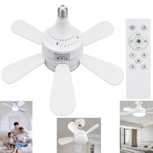electroon Kumandalı 3 Hız Kademeli E27 Duy 2000 Lümen 3 Renk Işıklı Ledli Tavan Fan Vantilatör