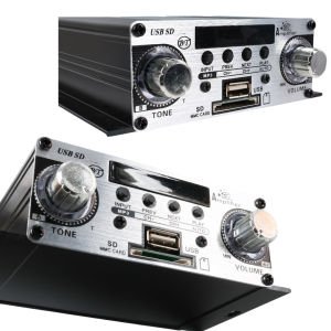 MagicVoice YW-191L 12Volt 100Watt Bluetooth Amfi USB/SD 2 Kanal Mini Pazarcı Anfi (125X95X40mm)