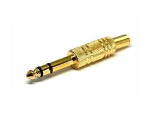 electroon 6.3mm Stereo Gold Metal Gitar Jak Erkek
