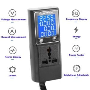 PowerMaster PM-26400 Dijital Ekranlı Volt Amper Watt HZ Güç Ölçer