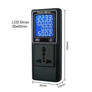 PowerMaster PM-26400 Dijital Ekranlı Volt Amper Watt HZ Güç Ölçer