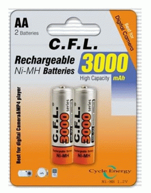 CFL 3000mA Şarjlı Kalem Pil AA 1,2V Ni-MH
