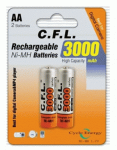 CFL 3000mA Şarjlı Kalem Pil AA 1,2V Ni-MH