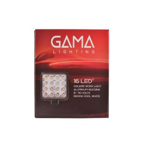 GAMA Auto Lighting 16Led Beyaz Çalışma Lambası 28mm Siyah Kasa DC 12-100V