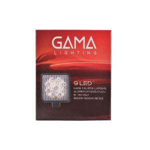 Gama Auto Lighting 9Led Beyaz Çalışma Lambası 40mm Siyah Kasa DC 12-100V