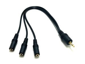 electroon 3,5mm Erkek 3x3,5mm Dişi Stereo 5+1 Kablosu