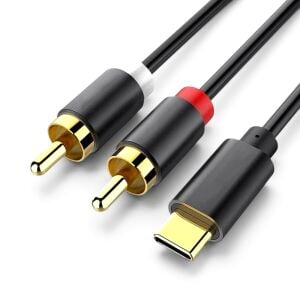Powermaster PM-29963 Type-C to 2xRCA 2 Metre Ses Aktarım Kablosu