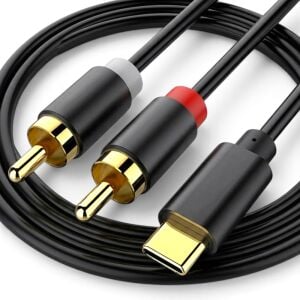 Powermaster PM-29963 Type-C to 2xRCA 2 Metre Ses Aktarım Kablosu