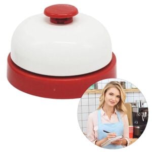 Sunup SN-25314 Metal Otel Resepsiyon Restoran Masa Zili Çanı - Kırmızı