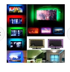 electroon Tv Arkası USB Led Işık 2x50cm RGB +Kumandalı