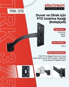 electroon TRK-375 70cm PTZ Kamera Duvar-Direk Metal Uzatma Ayağı