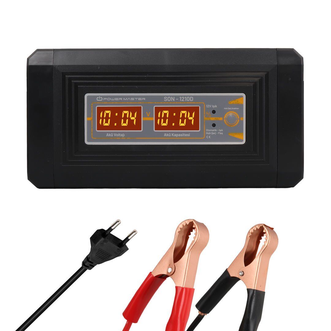 Powermaster SON-1210D 12Volt 10Amper Dijital Akıllı Akü Şarj Cihazı