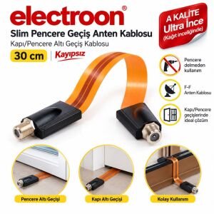 Electroon Slim Pencere Geçiş Anten Kablosu Kayıpsız