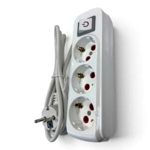 Electroon S-958EE Anahtarlı Topraklı 2 Metre 3lü Priz Uzatma Kablosu