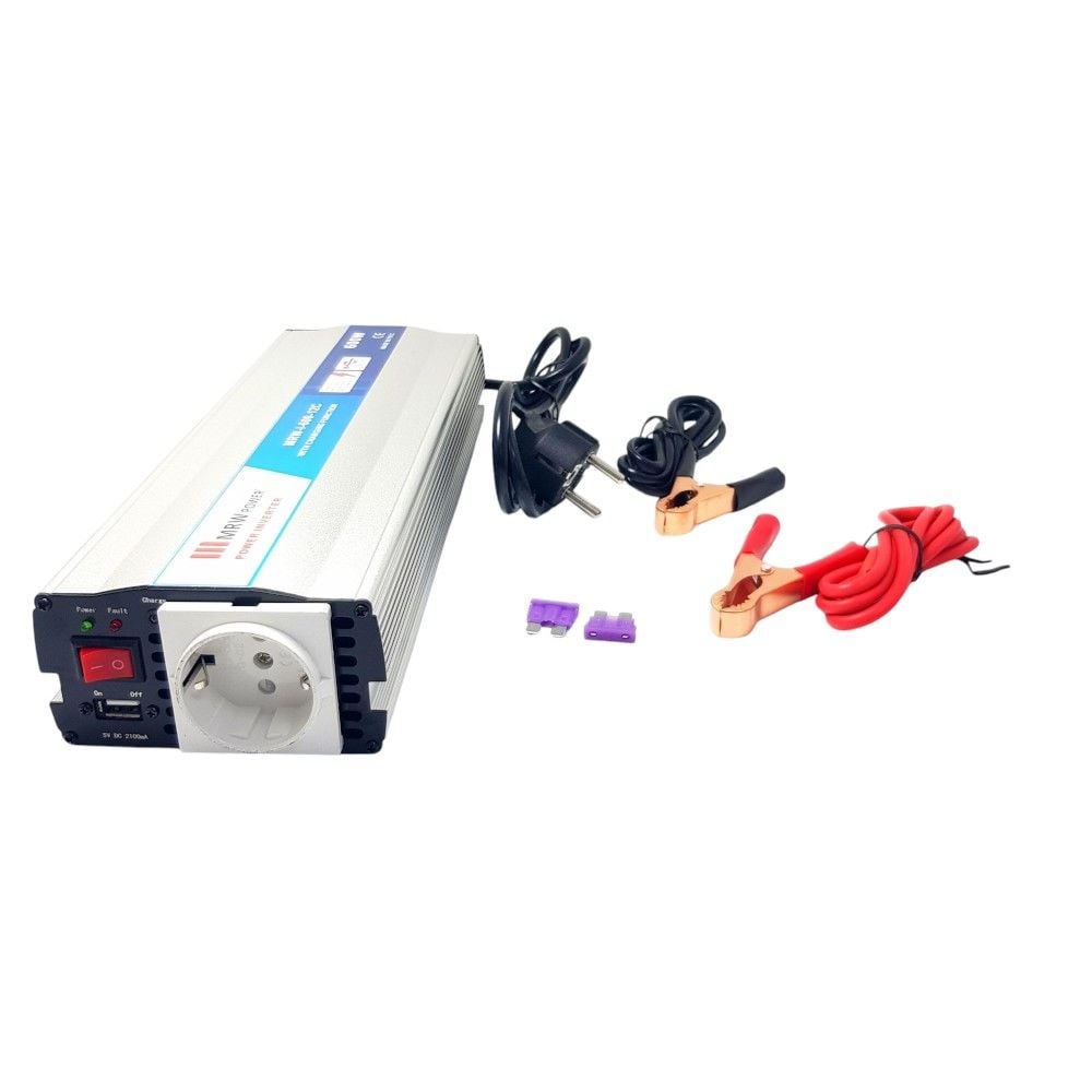 MRWPower 600Watt 12V-220Volt Şarjlı Inverter MRW-600-12C