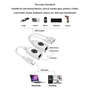 Taplin TK-118  USB to RJ45 Extender 60mt