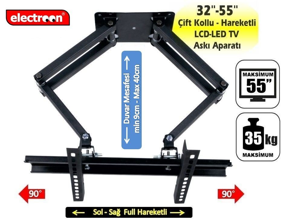 electroon 119 Ekran 47'' Çift Kollu Hareketli LCD-LED TV Askı Aparat