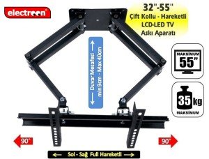 electroon 48'' 121 Ekran Çift Kollu Hareketli LCD-LED TV Askı Aparatı