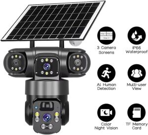 Avenir AV-S421 4MP 2 Kameralı Solar PTZ 4G Sim Kartlı Kamera