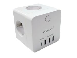 Vastfafa 4 Soketli 3xUsb+Type-C Akım Korumalı Priz