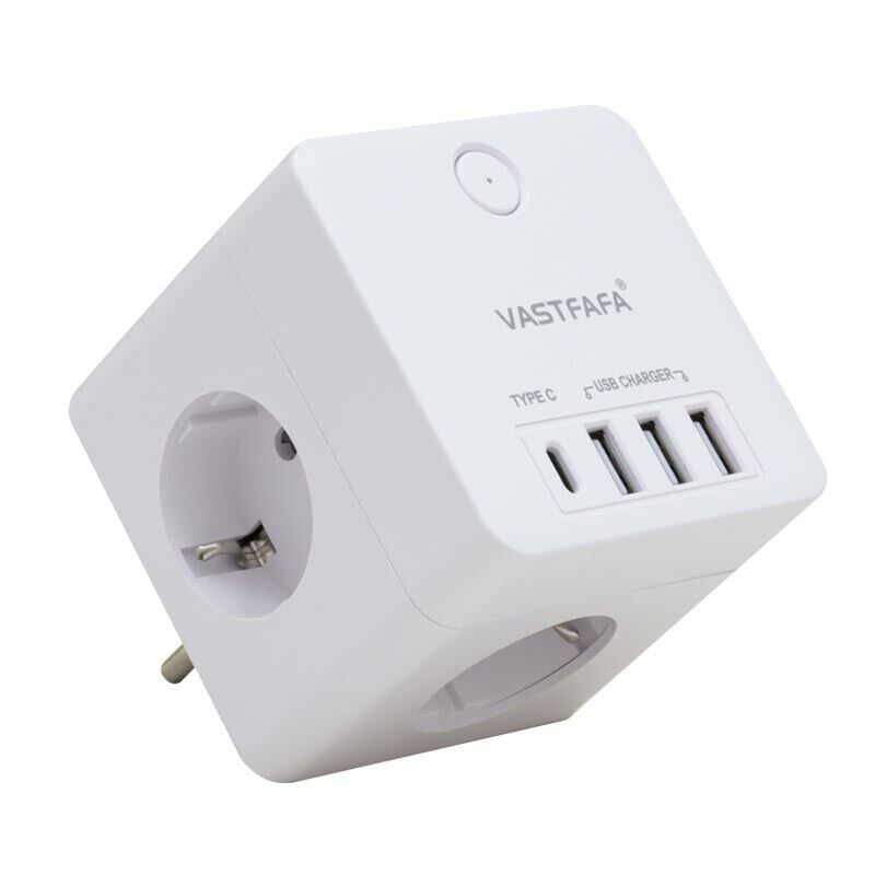 Vastfafa 4 Soketli 3xUsb+Type-C Akım Korumalı Priz