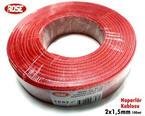 ROSE 2x1,50mm Hoparlör Kablosu 100Metre Şeffaf