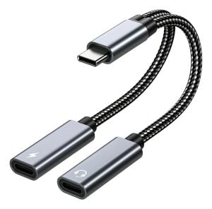 Taplin TK-134 Type-C 2'si 1 Arada Şarj ve Ses Kablosu