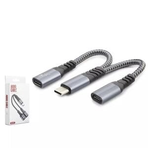 Taplin TK-134 Type-C 2'si 1 Arada Şarj ve Ses Kablosu