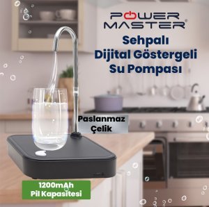 Powermaster Sehpalı Dijital Göstergeli Damacana Su Pompası PM-4937
