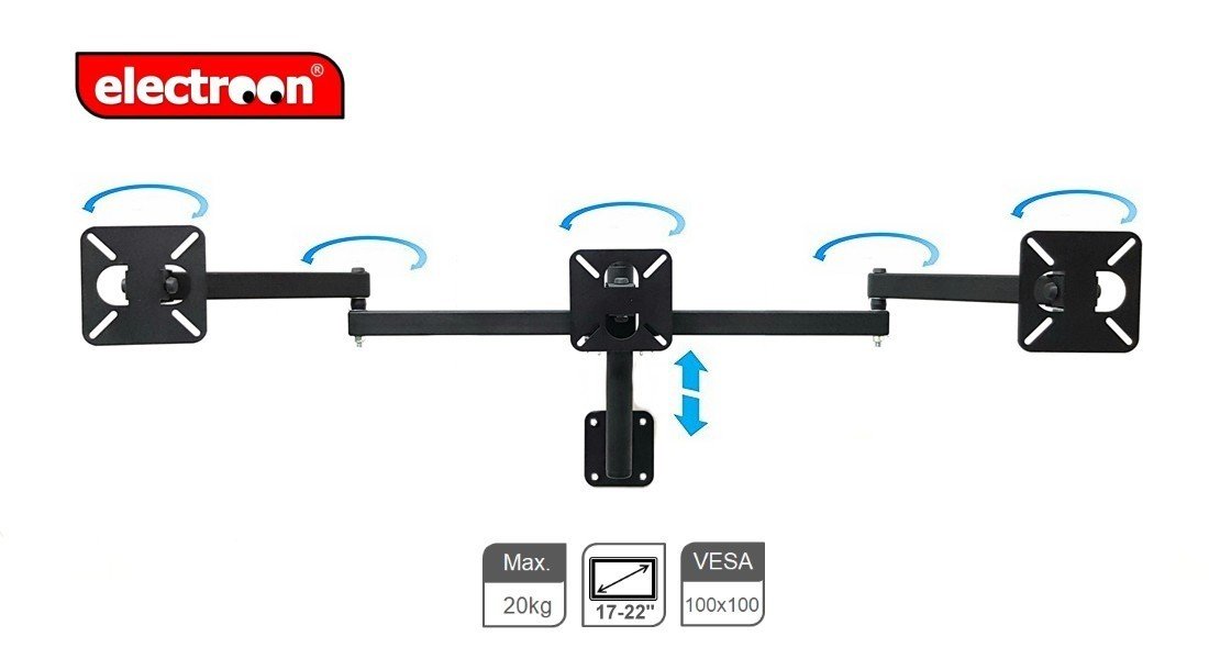 electroon 17-22'' Üçlü TV-Monitör Hareketli Duvar Askı Aparatı