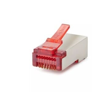 Nodar ND2419 Kırmızı CAT6 EZRJ45 Metal Açık Uçlu Soket 8P/8C - 100Adet