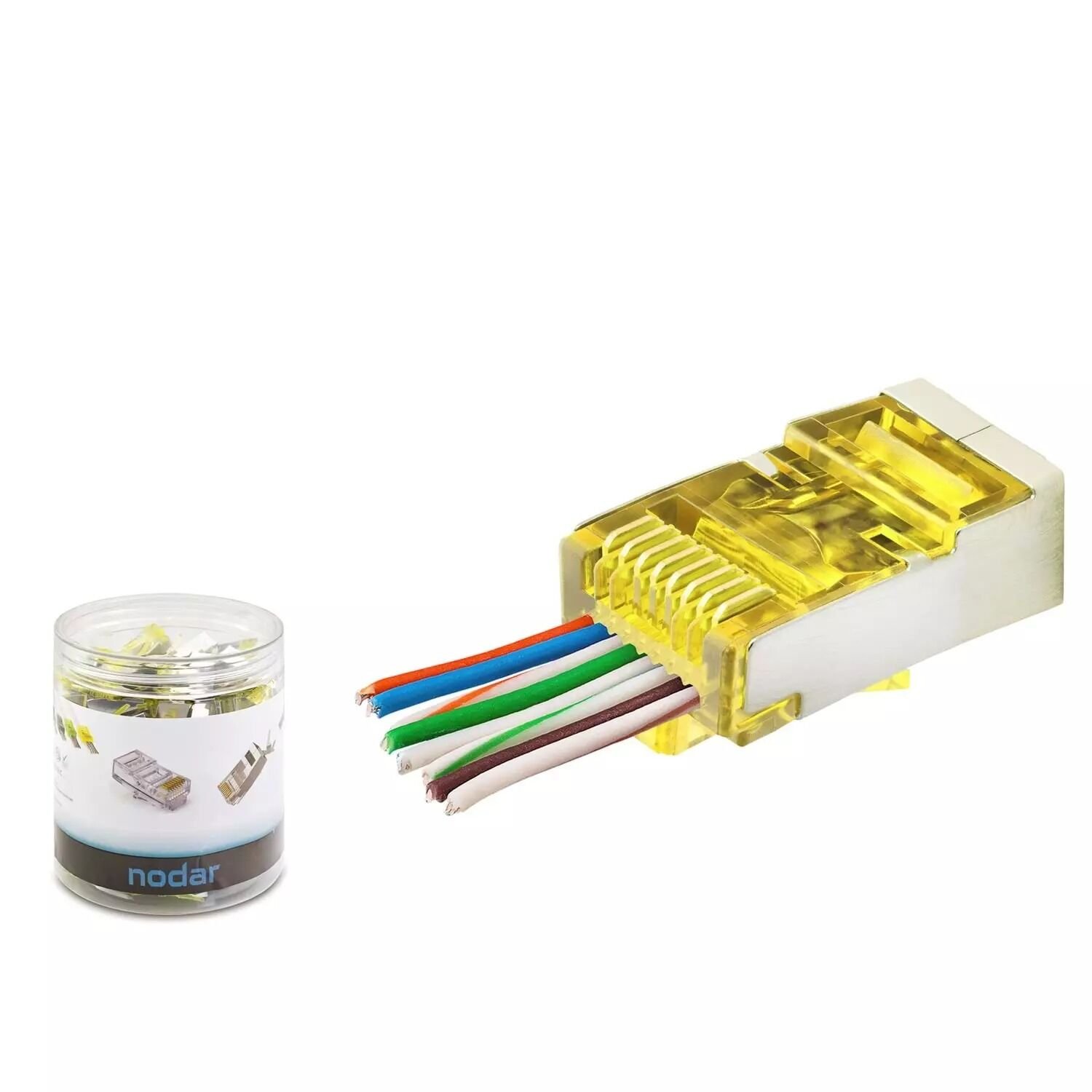 Nodar ND2416 Sarı CAT6 EZRJ45 Metal Açık Uçlu Soket 8P/8C - 100Adet