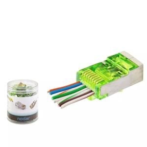 Nodar ND2417 Yeşil CAT6 EZRJ45 Metal Açık Uçlu Soket 8P/8C - 100Adet