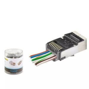 Nodar ND2418  Siyah CAT6 EZRJ45 Metal Açık Uçlu Soket 8P/8C - 100Adet