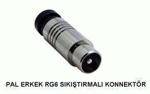 Anten Fişi Erkek RG6 Sıkmalı Tip