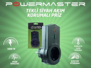 Powermaster PM-16621 Tekli Akım Korumalı Priz 3500W
