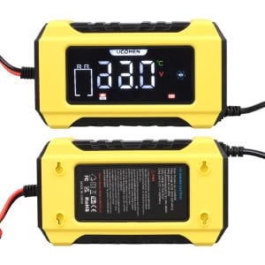 Ucomen UC-C120501B Sarı 12Volt 6Amper Lcd Göstergeli Akıllı Akü Şarj Cihazı