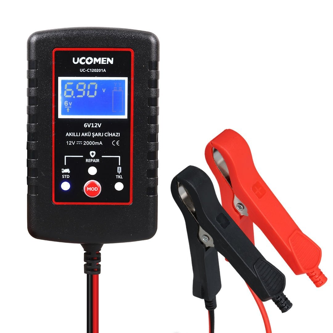 electroon Ucomen UC-C120201A 6/12V 2A Siyah Akü Şarj Cihazı