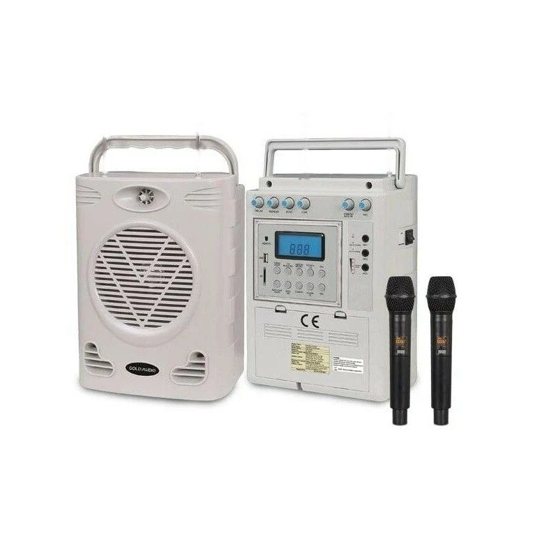 Gold Audio GA300EE Taşınabilir Seyyar Anfi 75Watt Çift EL Telsiz Mikrofonlu