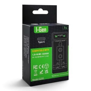 I-Gen G200 2'li Hızlı Pil Şarj Cihazı  AA/AAA/9V Type-C Girişli