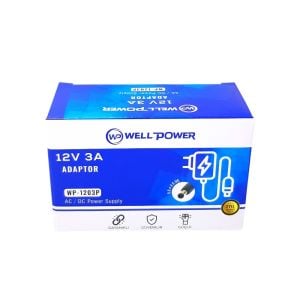 WellPower 12Volt 3Amper Plastik Kasa Priz Tipi Adaptör 5.5x2.5mm Jak Fişli