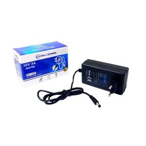 WellPower 12Volt 3Amper Plastik Kasa Priz Tipi Adaptör 5.5x2.5mm Jak Fişli